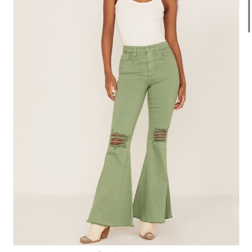 Set of Sneakpeak women’s high rise distressed flare jeans